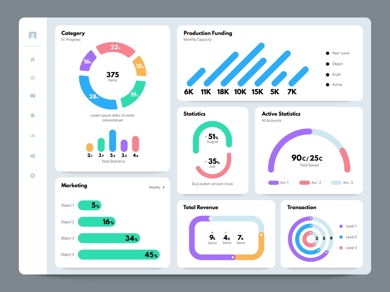 Abstract finance dashboard user interface illustration