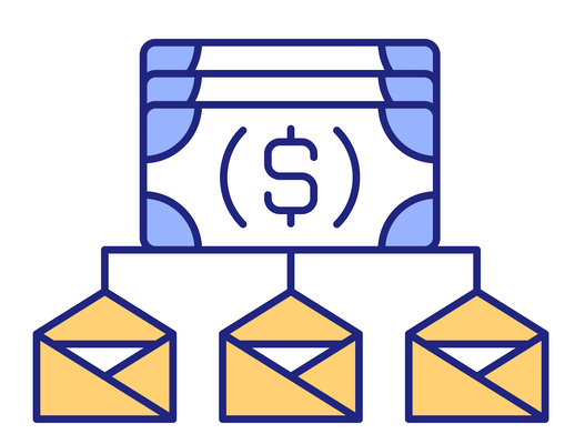 Illustration of envelope-style manual budgeting categories